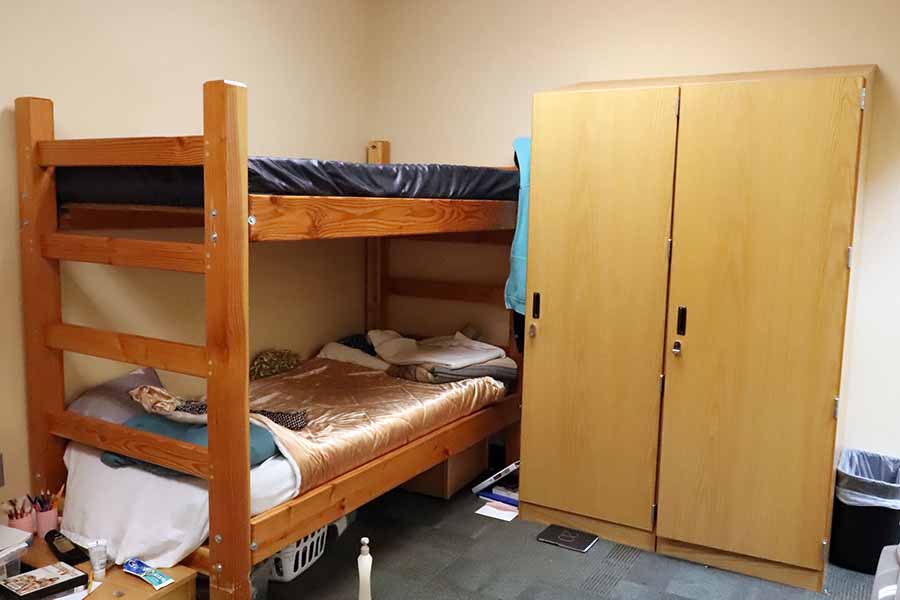beds in dorm room