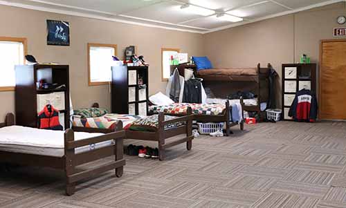 dorm with beds