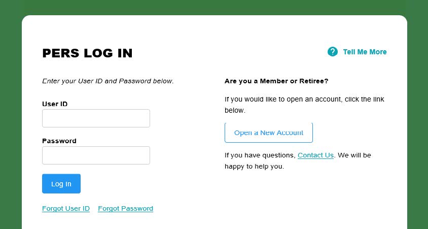 OMS log‑in page with the ‘Open a New Account’ link shown as the option for starting a new account.