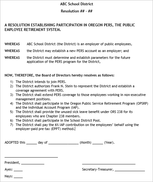 PERS About joining PERS Employers State of Oregon