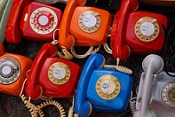 colorful rotary phone