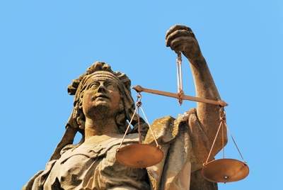 A statue of Lady Justice.