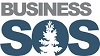 Business SoS logo with tree in middle of  O