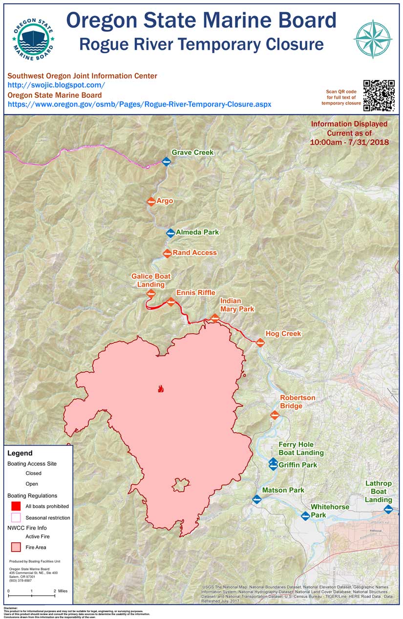 Rogue River Temporary Closure infographic