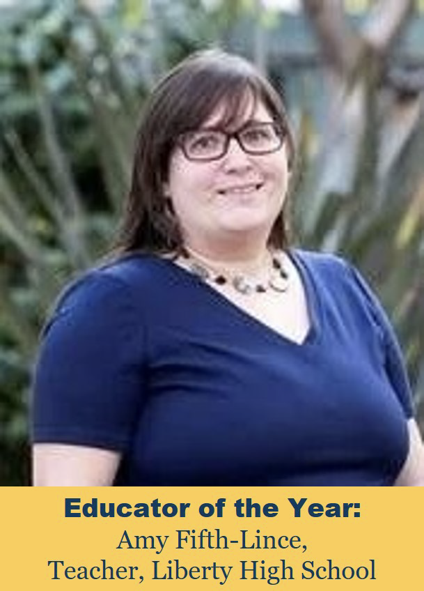 Picture of Educator of the year, Amy Fith-Lince, Teacher of Liberty Highschool