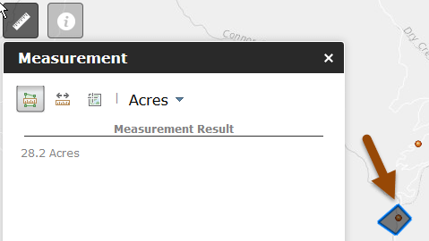 Mining Permit Viewer measurement tool