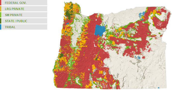 Oregon forest ownership map