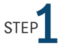 Graphic with the word "Step" and the number 1.