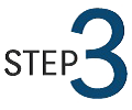 Graphic of the word "Step" and the number 3.